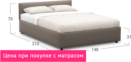 Кровать двуспальная Prima Classic New 140х200 Модель 1220